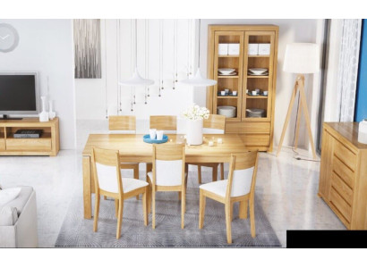 Dining table Wood Chairs 6x Armchair Group Dining room Chair Set Table new Suite