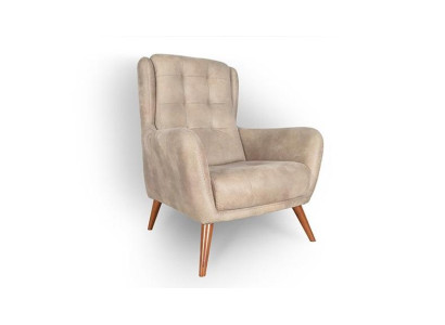 Chesterfield Armchair Club Sofa Single Seater Couch Upholstery Furniture Beige Relax new