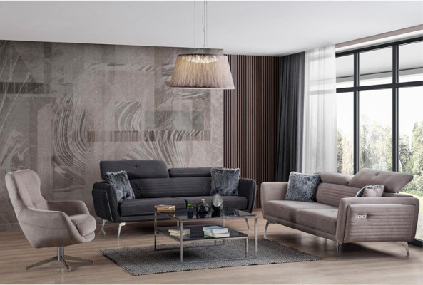 Swivel Armchair Relax Club Sofa Single Seater Couch Upholstery Furniture Beige