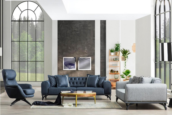 Designer Furniture Seating Set 3+3+1 Sofa Set Upholstery Furniture Couches