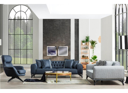 Designer Furniture Seating Set 3+3+1 Sofa Set Upholstery Furniture Couches