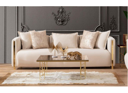 Three Seater Sofas Upholstery Luxury Furniture Modern Sofa 3 Seater Textile Couch 245cm
