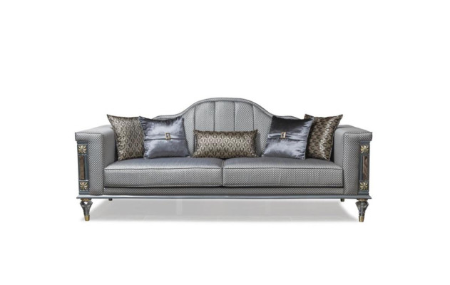 Luxury sofa set Sofa 3311 Seater Armchair three-seater Fabric 5-piece gray
