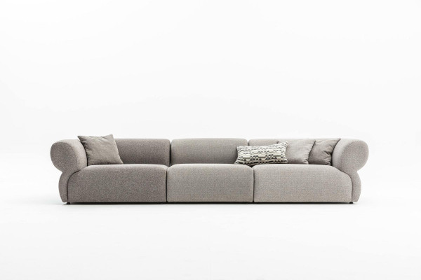 Large 5-seater fabric sofa with premium textile cover in a modern style