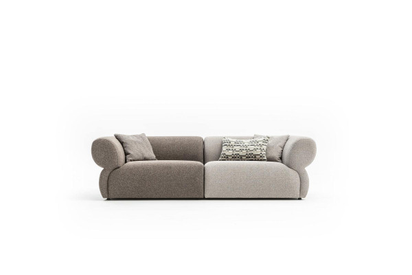 Sofa Luxury 3 Seater Gray Upholstered Sofa Living room Three Seater Couches 250cm