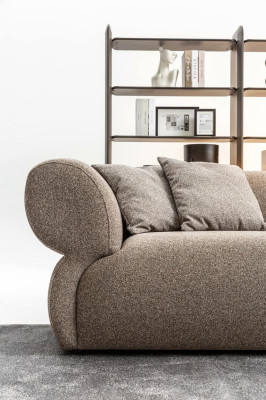 Sofa Luxury 3 Seater Gray Upholstered Sofa Living room Three Seater Couches 250cm