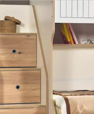 Childrens room Bunk bed Loft bed Set Desk Wardrobe 3pcs.