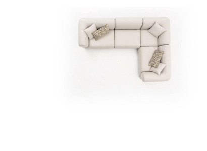Sofa L-shape Beige Upholstered Sofa Living room Furniture Textile Modern Style