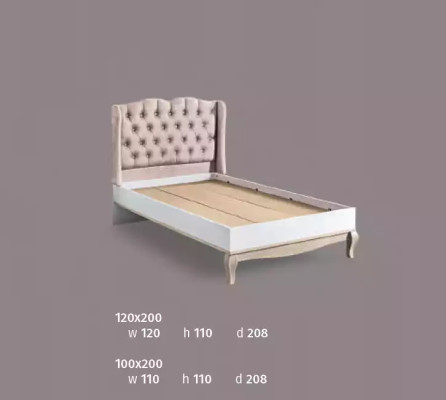 Bed design Chesterfield youth bed wooden furniture with soft padding 120x200cm
