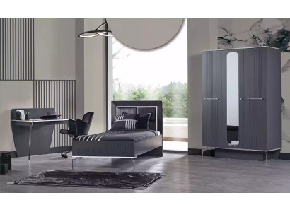 Design Youth Room Bedroom Set Wardrobe Bed Desk 3-piece.