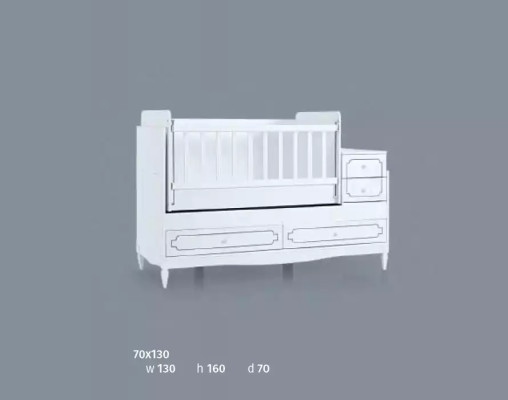 Childrens bed Infant Baby Toddler Bed Wooden bed White with shelves