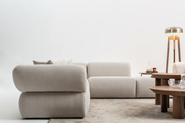 Corner sofa Corner sofa Upholstery Furniture Corner suite Sofa set L-shape 2x Armchair