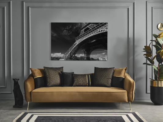 Modern Chesterfield Sofa 4 Seater Sofas Fabric Polyester Yellow new