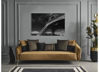 Modern Chesterfield Sofa 4 Seater Sofas Fabric Polyester Yellow new