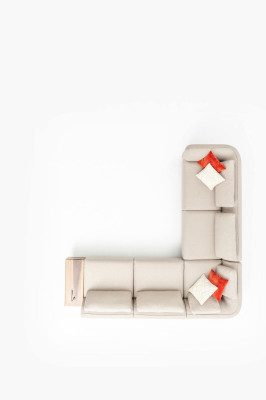 Corner sofa L-shape Beige Living room Design Couches Furniture Upholstered sofa 317 x 312