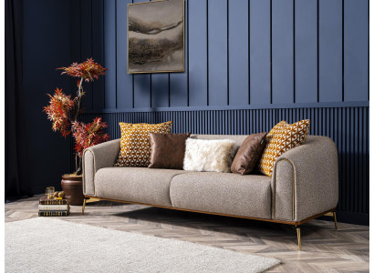 Three Seater Sofa 3 Seater Sofas Design Modern Fabric Gray Living room