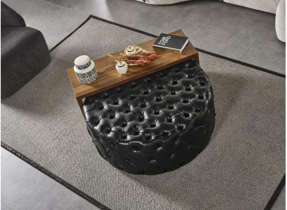 Coffee table Table Side table Living room Modern Black Imitation leather