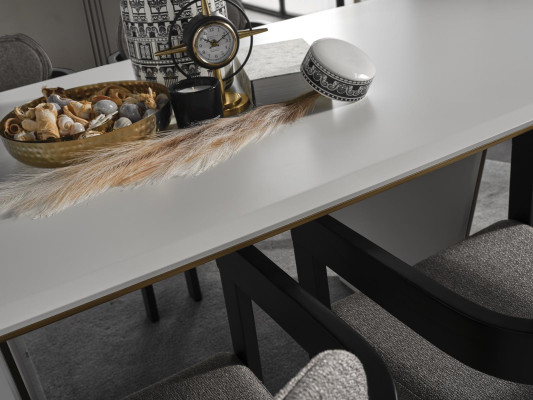 Dining table Dining room table Dining corner Table Wood Modern White Dining room Luxury