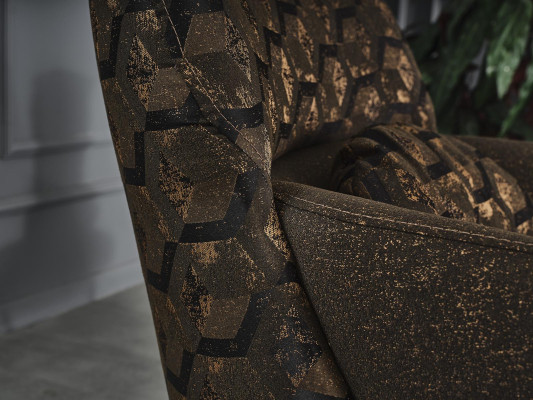 Armchair Wing Chair Cocktail Chair Fabric Living room Polyester Brown