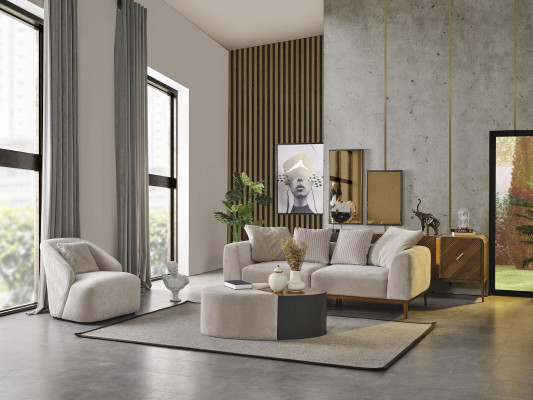 Three Seater Sofa 3 Seater Sofas Design White Modern Fabric Polyester new