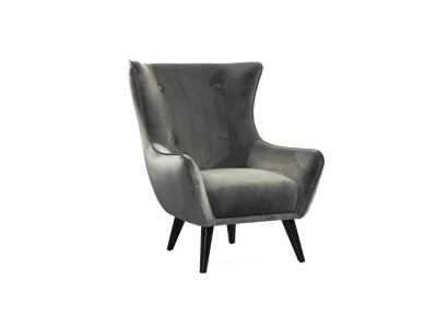 Armchair Wing Chair Fabric Living room Polyester Design Gray Modern Seat