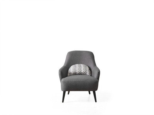 Armchair Wing Chair Fabric Living room Polyester Design Gray Modern Seat