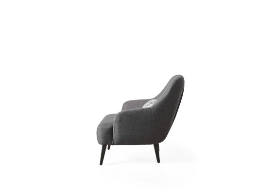 Armchair Wing Chair Fabric Living room Polyester Design Gray Modern Seat