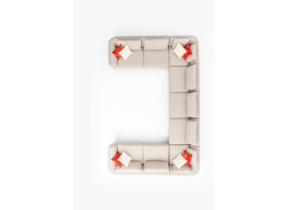 Sofa U-shape luxury living room corner sofa beige upholstered sofa design modern style