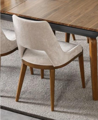 Suite Dining set Dining room Dining table Luxury Chairs Dining area 6pcs Brown