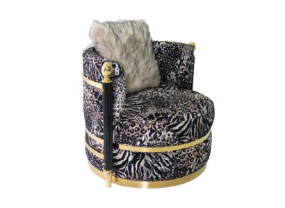 Luxury Zebra Fabric Armchair Lounge Club Furniture Furnishings Living room Single Seater