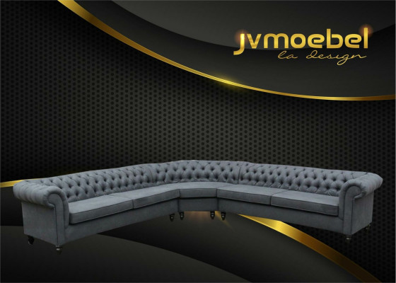 Corner sofa Sofa Design Chesterfield Couch Textile Fabric Living landscape Sets