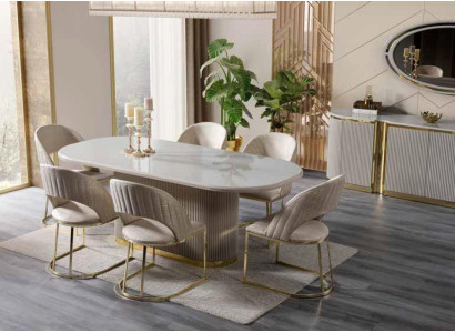 Oval Dining table Dining set Kitchen table Dining room Table Chair Suite