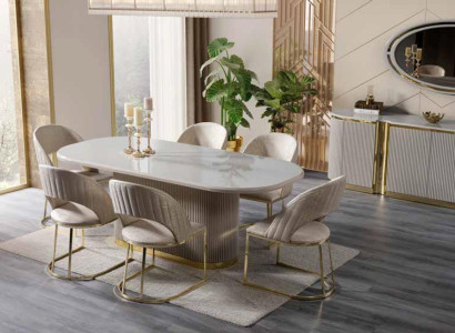 Oval Dining table Dining set Kitchen table Dining room Table Chair Suite