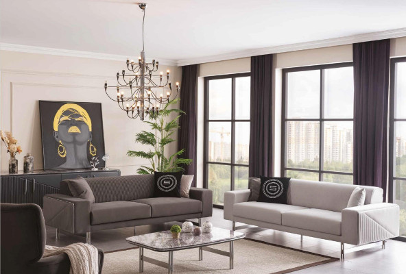 Sofa set Sofa Luxury Armchair 331 Seat Coffee table Chest of drawers 5-piece Couch