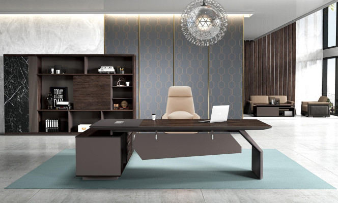 Office Furnishings 2 pcs. Set Desk Tables Chef Table Filing cabinet