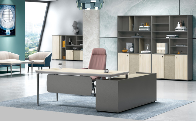 Luxurious 2-piece office furniture set corner table + filing cabinet for storing documents