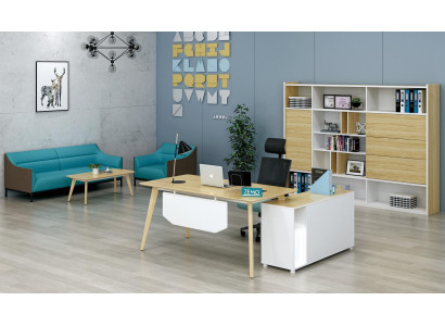 Office Furnishings 2 pcs. Chef Table + Filing cabinet Shelf Set Desk