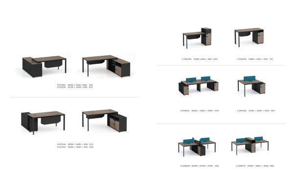 Desk workstation Table 4 workstations counter Wood Tables Office