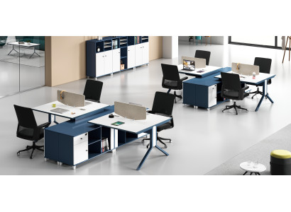 Call Center 2 Workstations Desk Office Furniture Furnishings Equipment