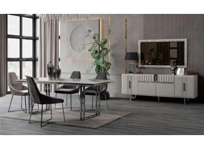 Luxury Chest of drawers High gloss stainless steel Sideboard Chests of drawers Sideboard White