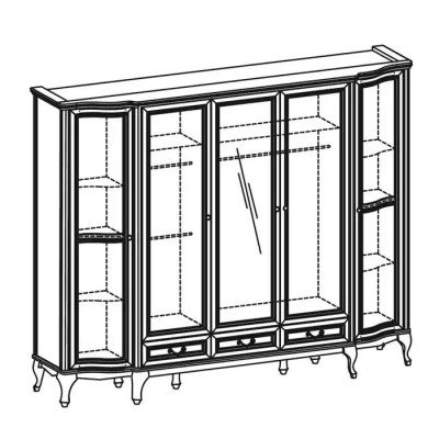 Wardrobe Bedroom Wood Wardrobe Art Deco Style Baroque Cabinets