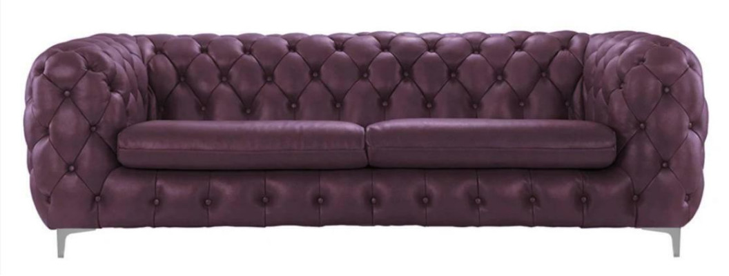 Chesterfield Sofa Brown xxl Big Leather Living room Furniture 4 Seater Violet Yellow Green
