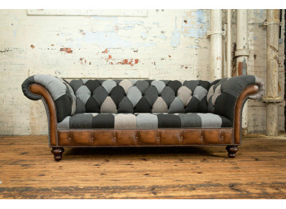 Chesterfield Textile Sofa 3 Seater Sofa Upholstery Sofas Design Luxury Fabric Sofas New
