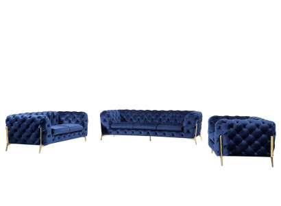 Luxury High Quality Sofa Couch Upholstery Seat 3+2+1 Suite Decorative Chesterfield