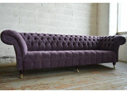 Purple Chesterfield Luxury Couch Sofa Upholstery 4 Seater Couches Seat Suite