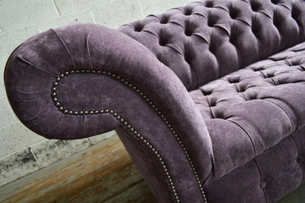 Purple Chesterfield Luxury Couch Sofa Upholstery 4 Seater Couches Seat Suite