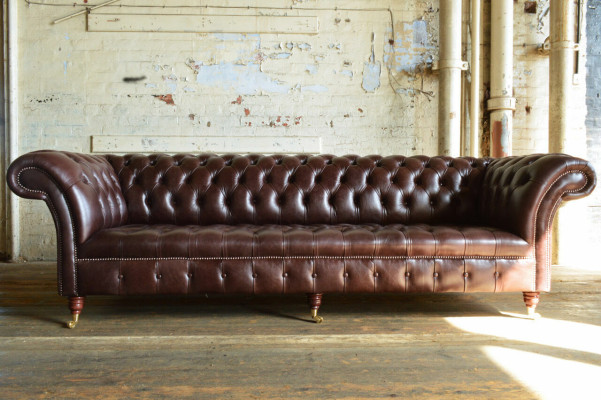 Sofa 4 Seater Couch design Chesterfield Upholstery Seat Suite Leather Textile new