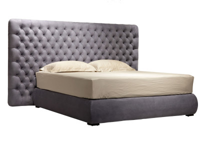 Bed Upholstery Design Luxury Double Hotel Beds Room Chesterfield Gray Velvet new