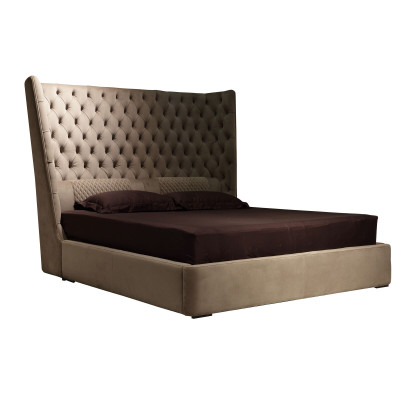 English Large Bed Chesterfield Double bed Designer Hotel Velvet Furniture