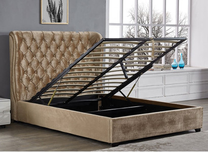 Beige Chesterfield Upholstered bed Luxury Bedroom Design Beds